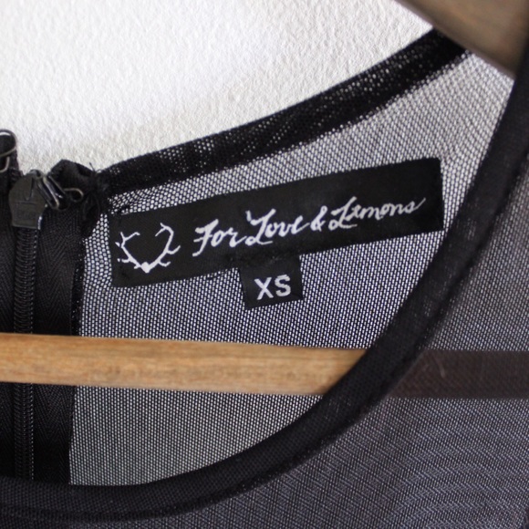 For Love & Lemons Illusion Black Semi Sheer Mini Dress XS - Picture 9 of 9